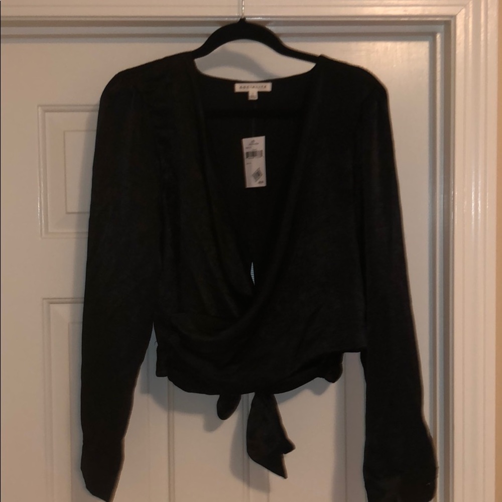 Satin black long sleeve